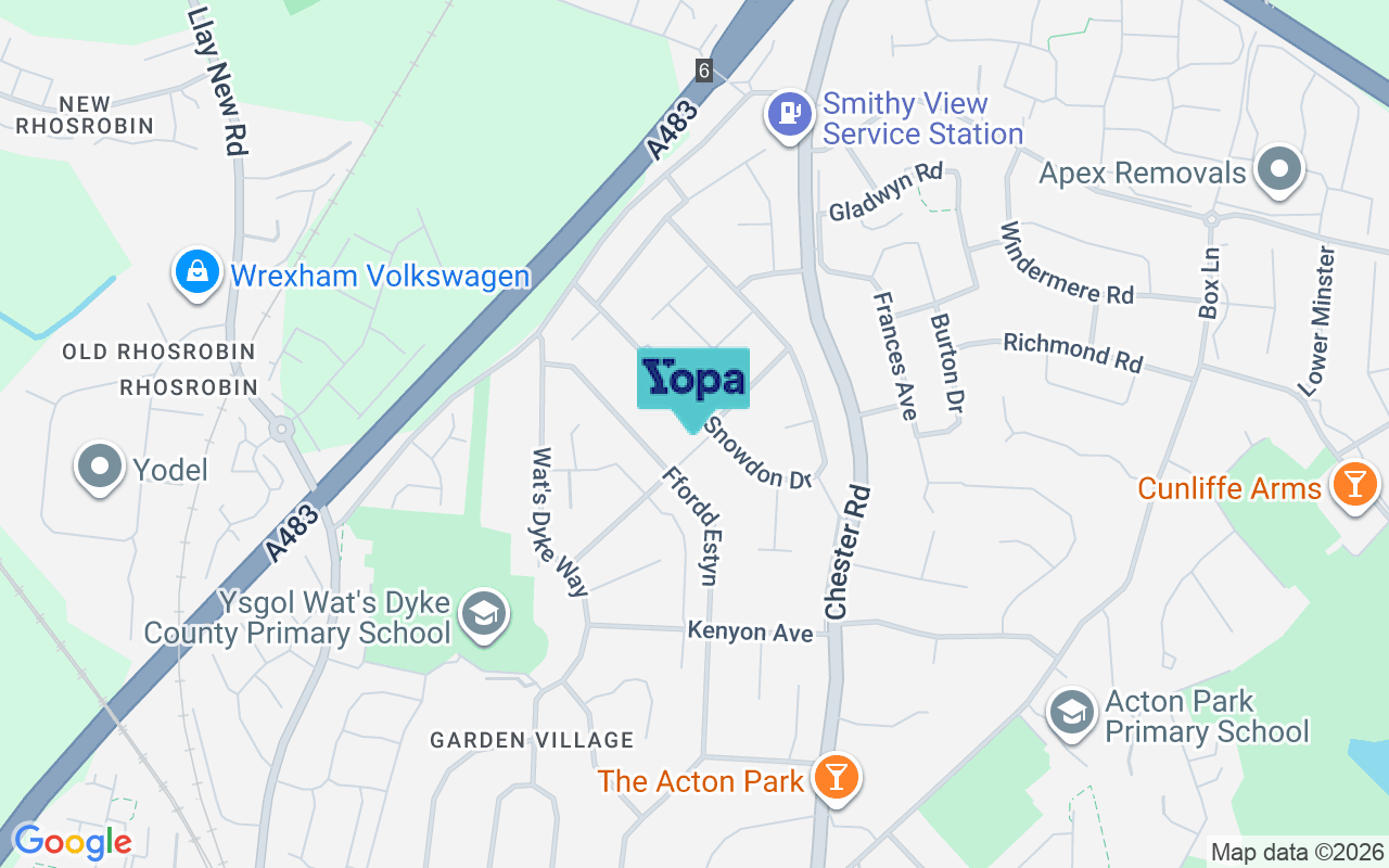 Map showing the location of LL11 2TA