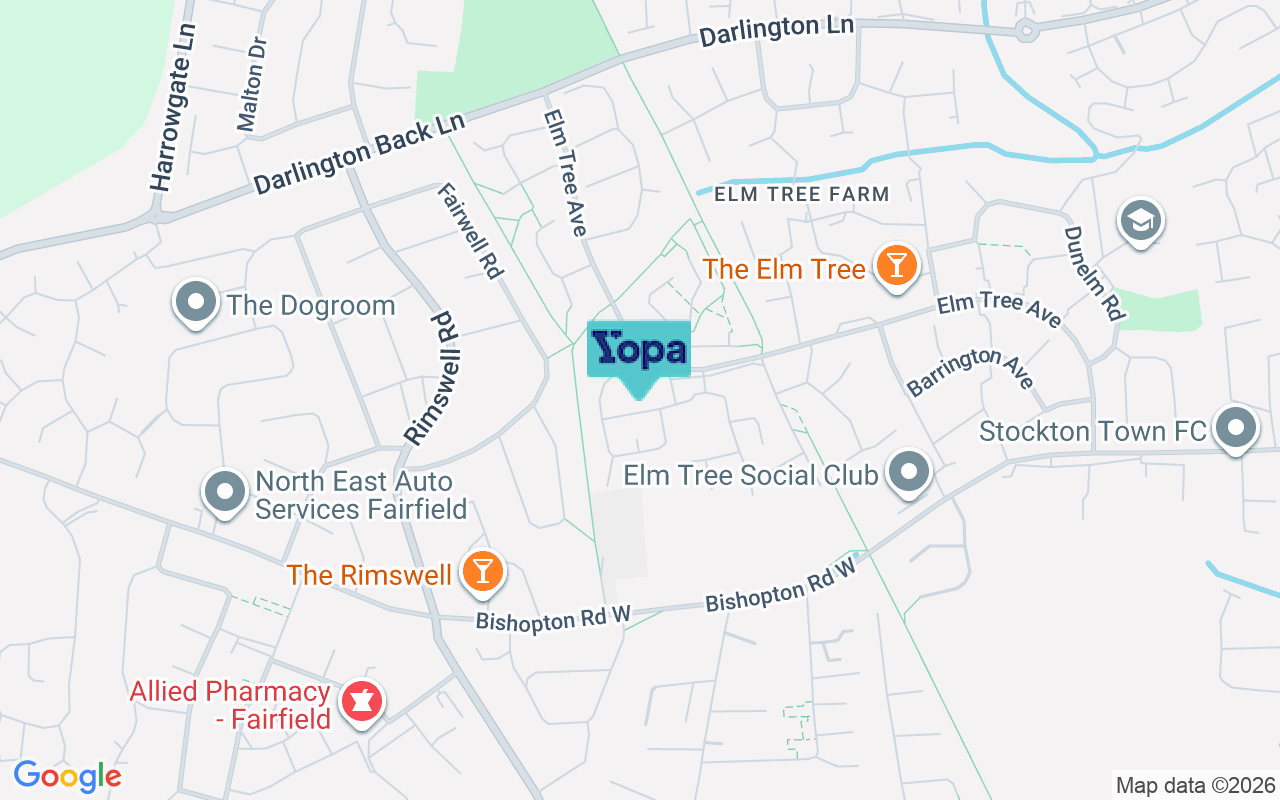Map showing the location of TS19 0TE