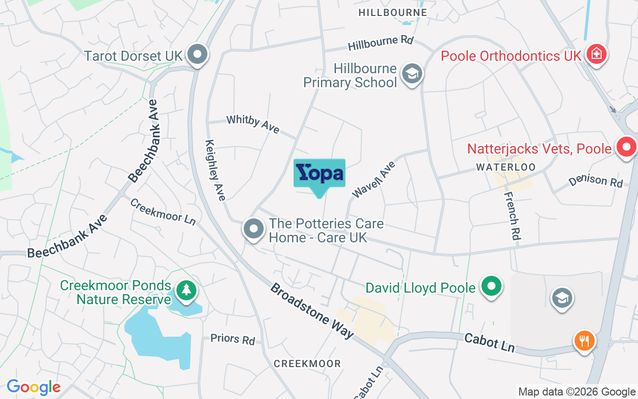 Map showing the location of BH17 7HJ