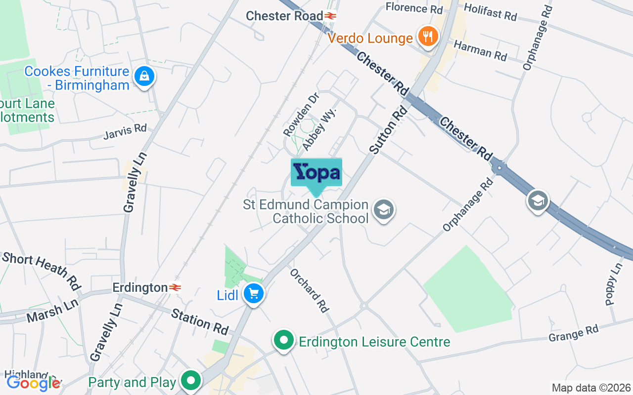 Map showing the location of B23 5UB