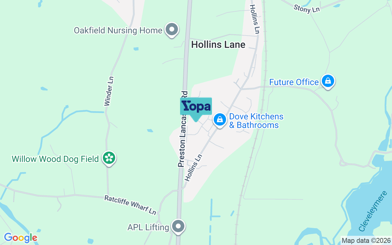 Map showing the location of PR3 0FG
