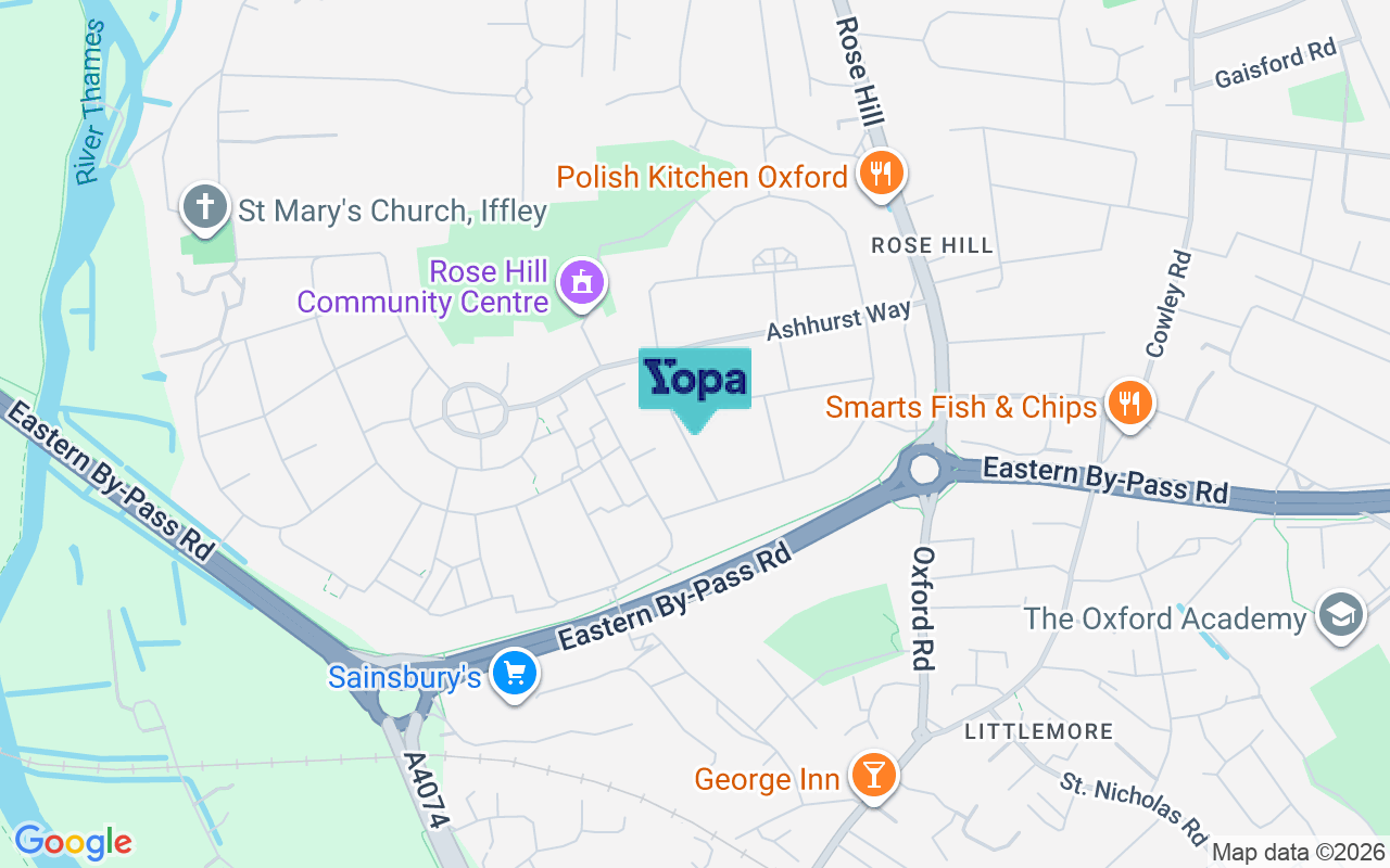 Map showing the location of OX4 4RT