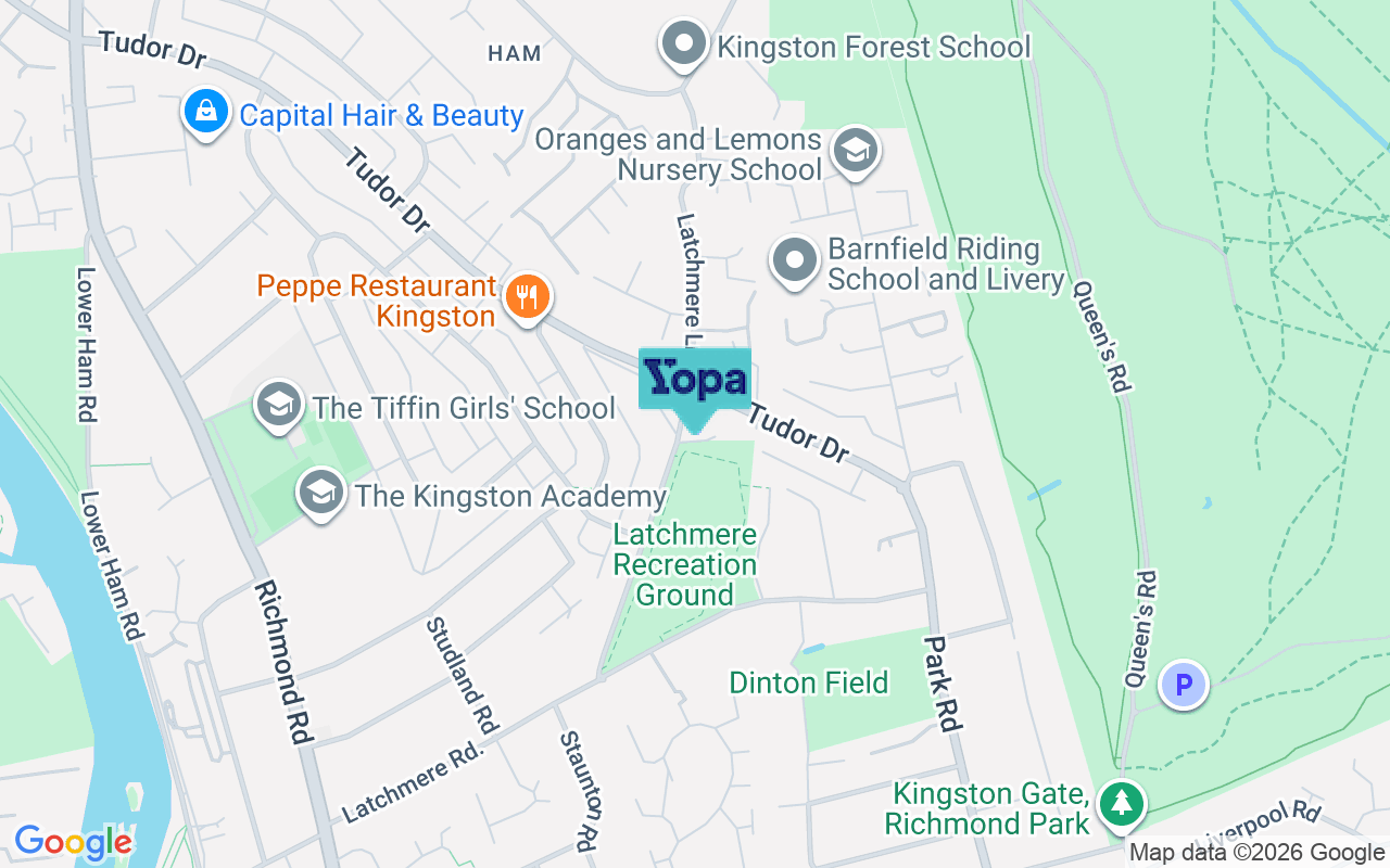 Map showing the location of KT2 5SG