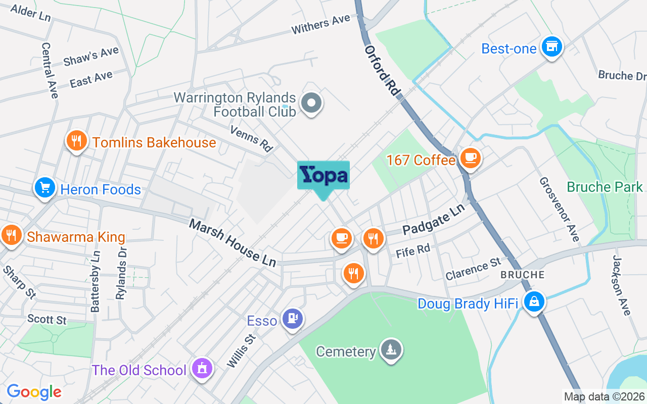 Map showing the location of WA1 3PS