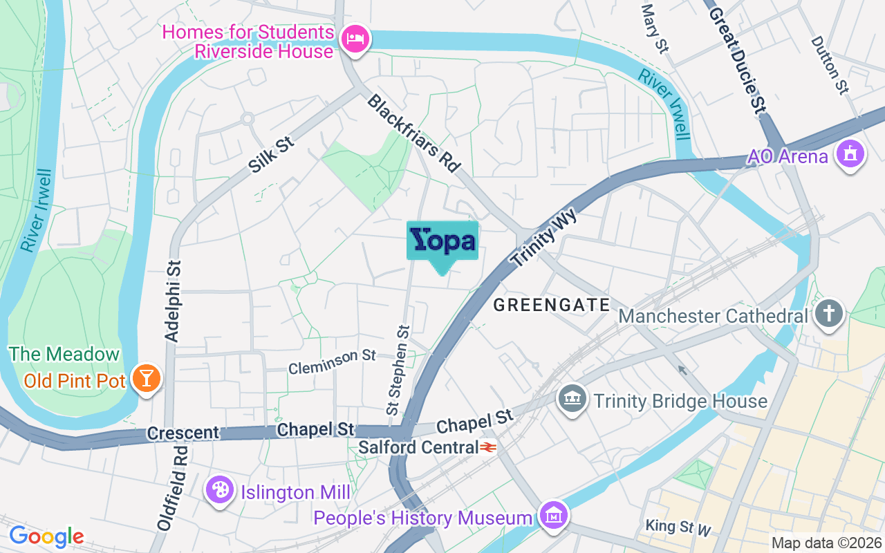 Map showing the location of M3 6BE