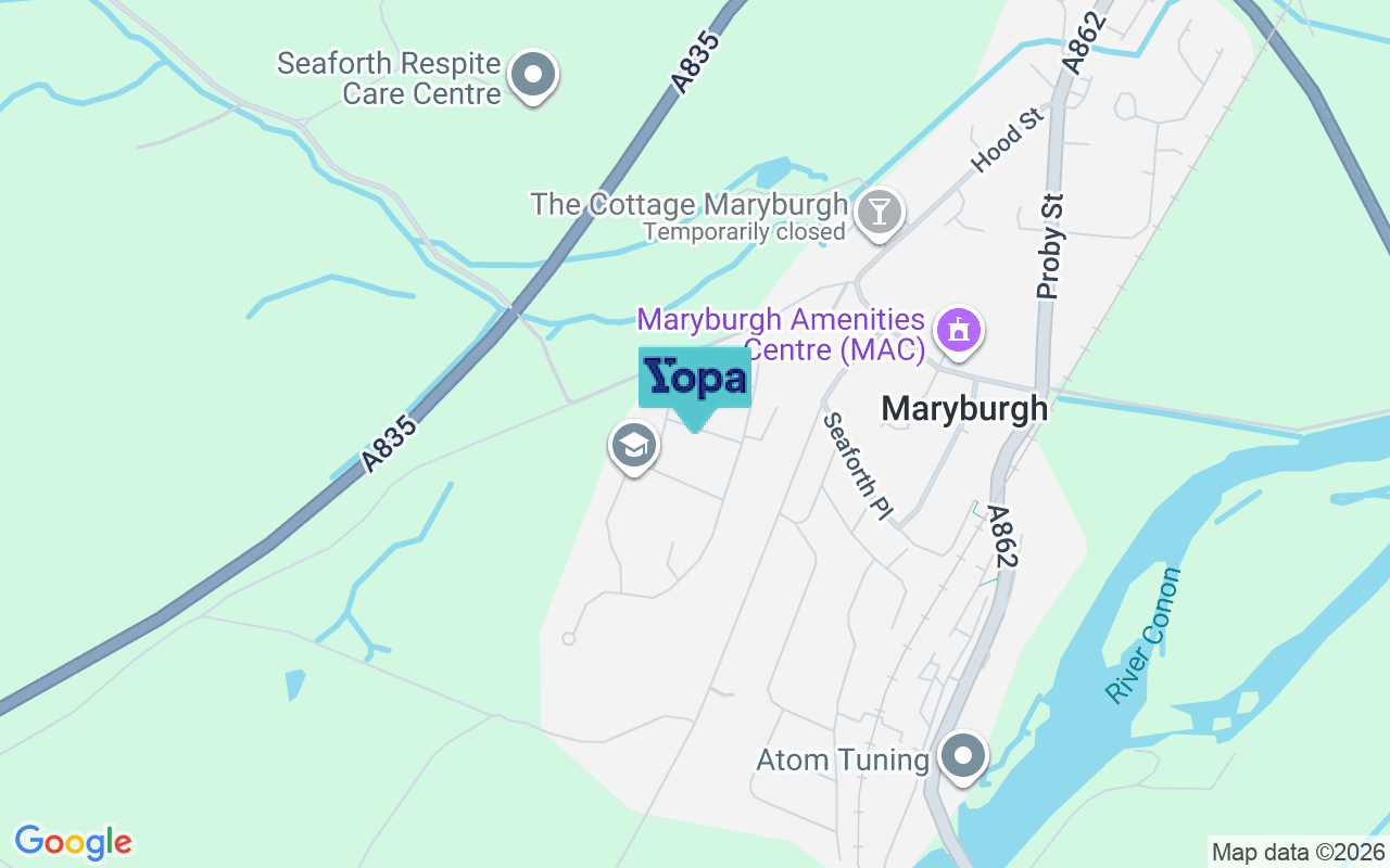 Map showing the location of IV7 8ES