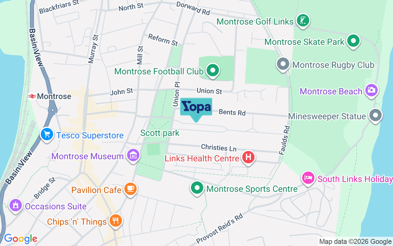 Map showing the location of DD10 8PQ