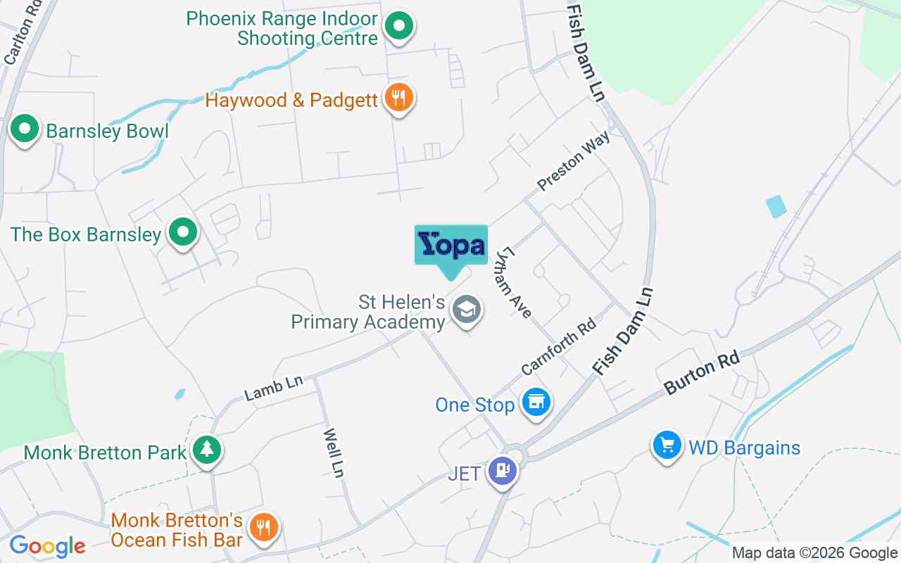 Map showing the location of S71 2NY
