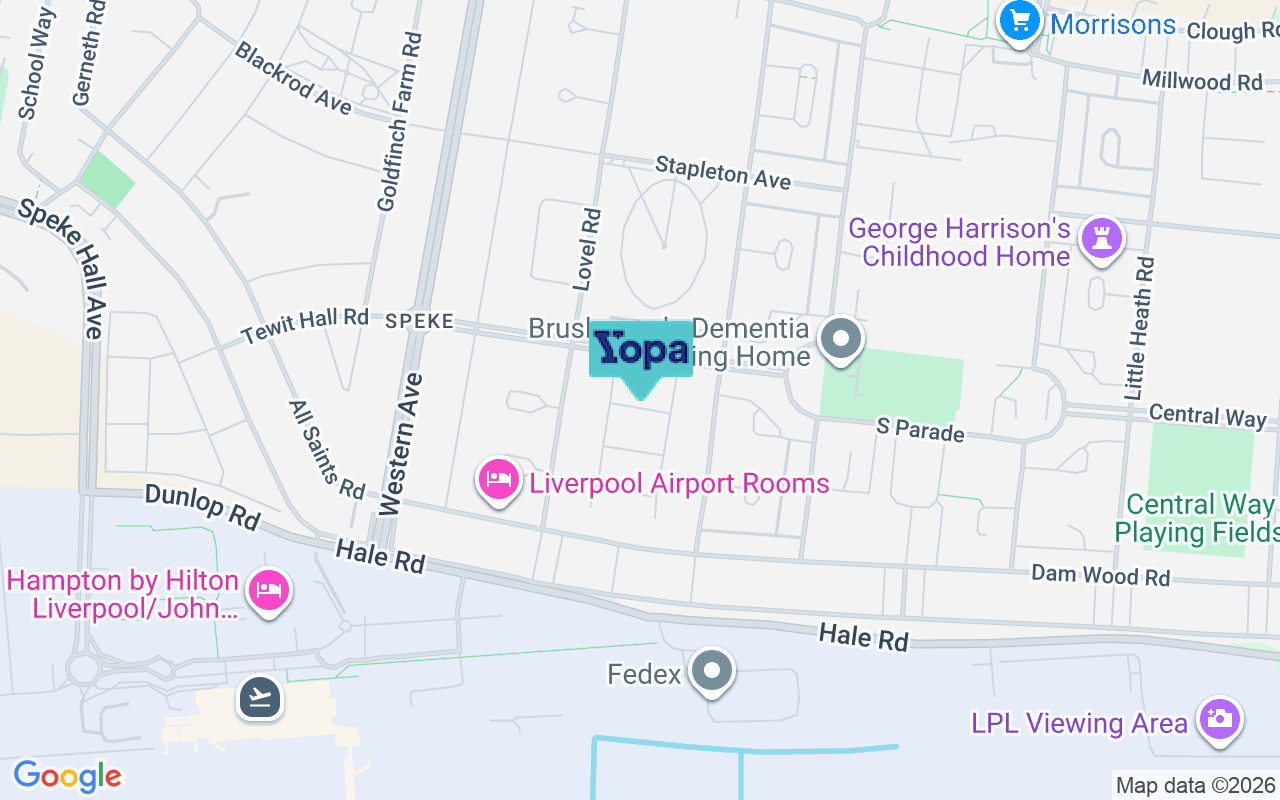 Map showing the location of L24 0AB