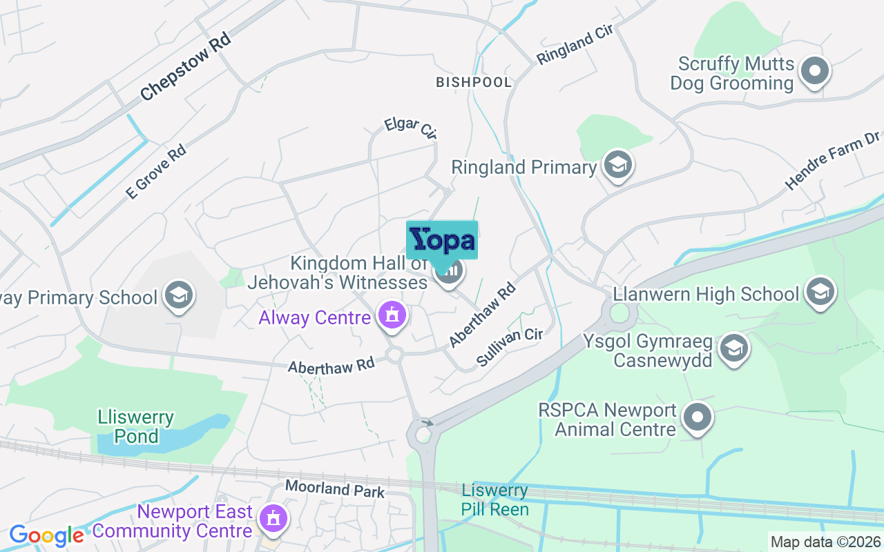 Map showing the location of NP19 9NX
