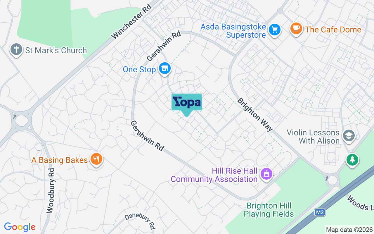 Map showing the location of RG22 4ND
