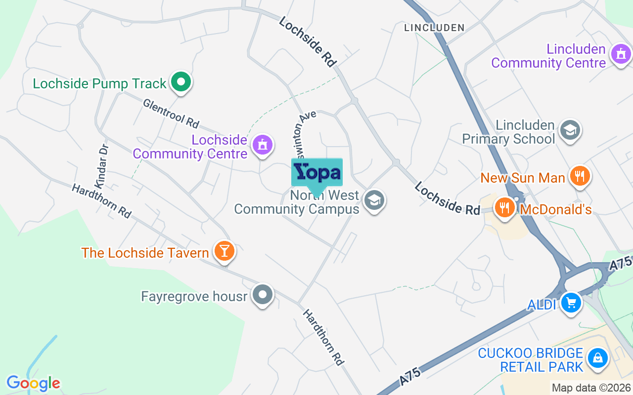 Map showing the location of DG2 9NY