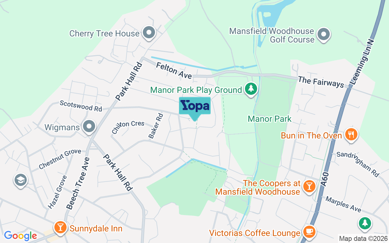 Map showing the location of NG19 8RA