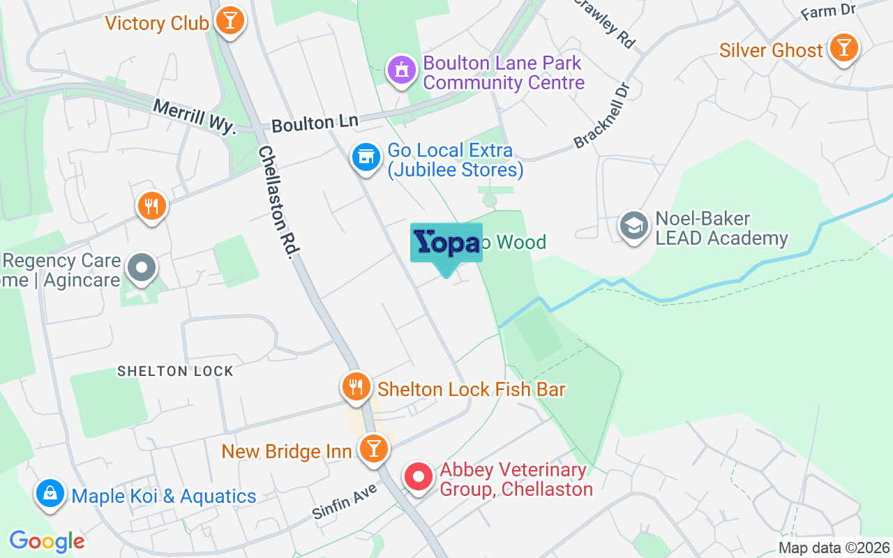 Map showing the location of DE24 9SG