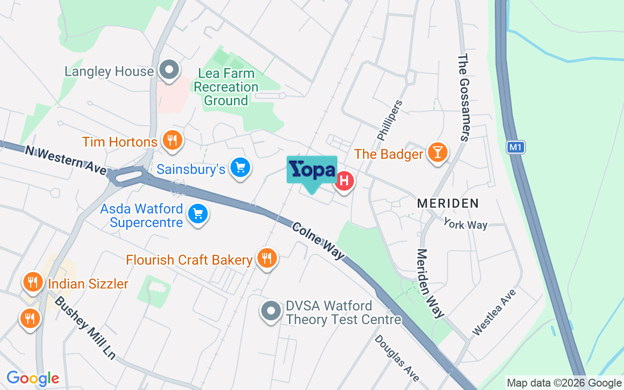 Map showing the location of WD25 9AH