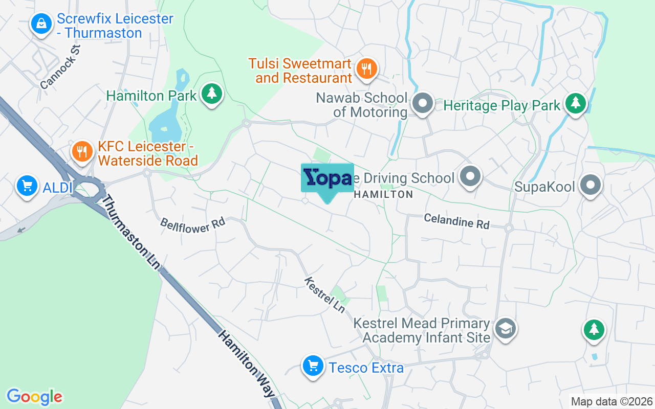 Map showing the location of LE5 1UG