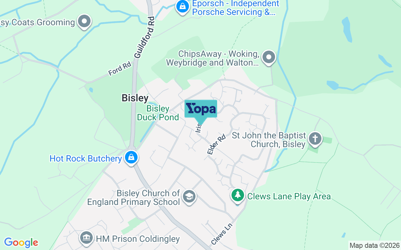Map showing the location of GU24 9HG