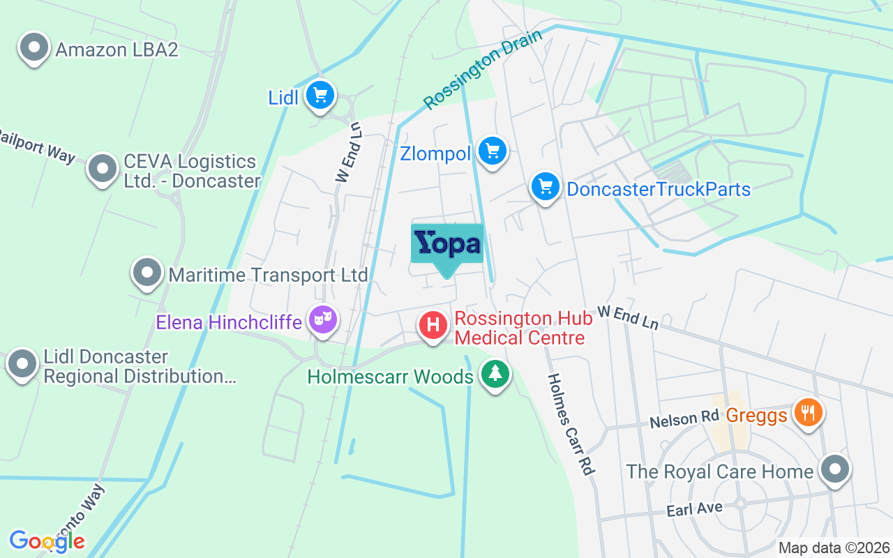 Map showing the location of DN11 0ZB