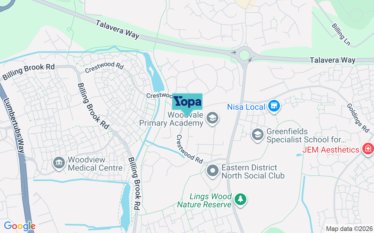 Map showing the location of NN3 8JG