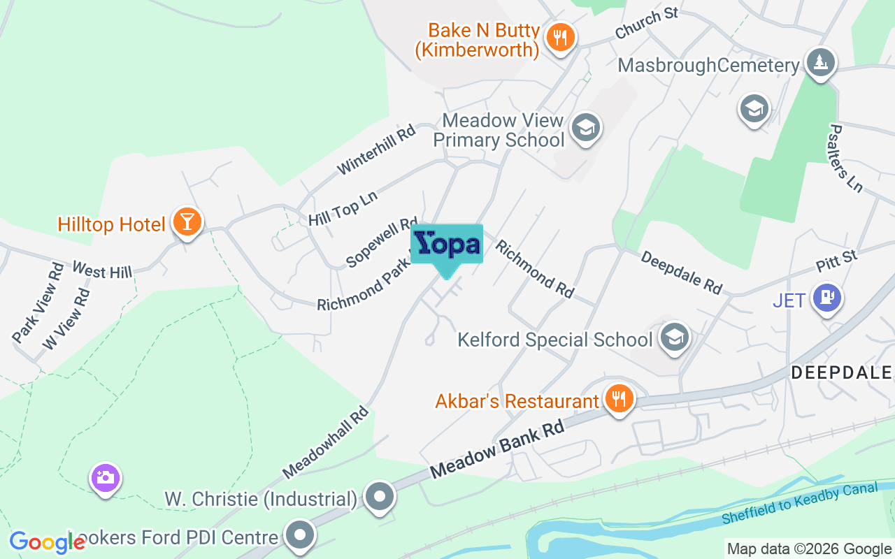 Map showing the location of S61 2LJ