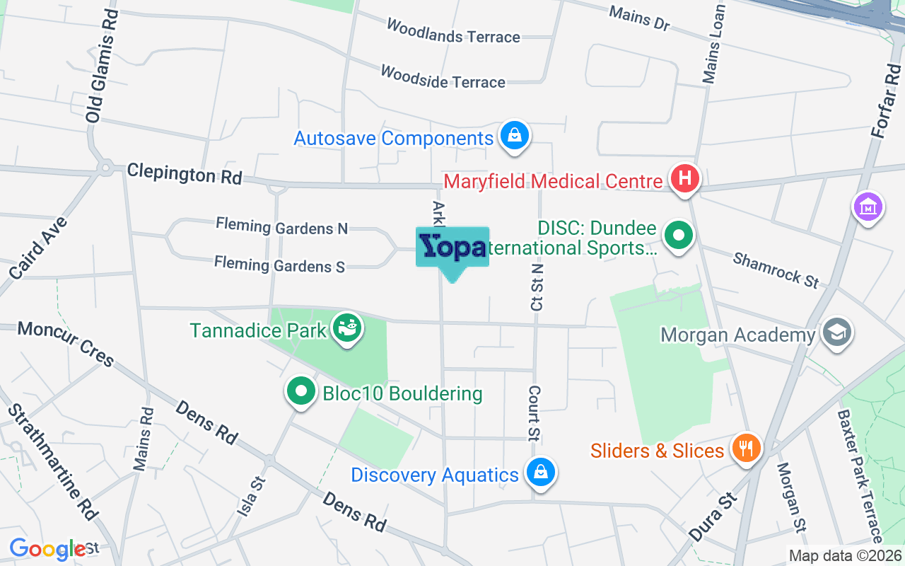 Map showing the location of DD3 7LG