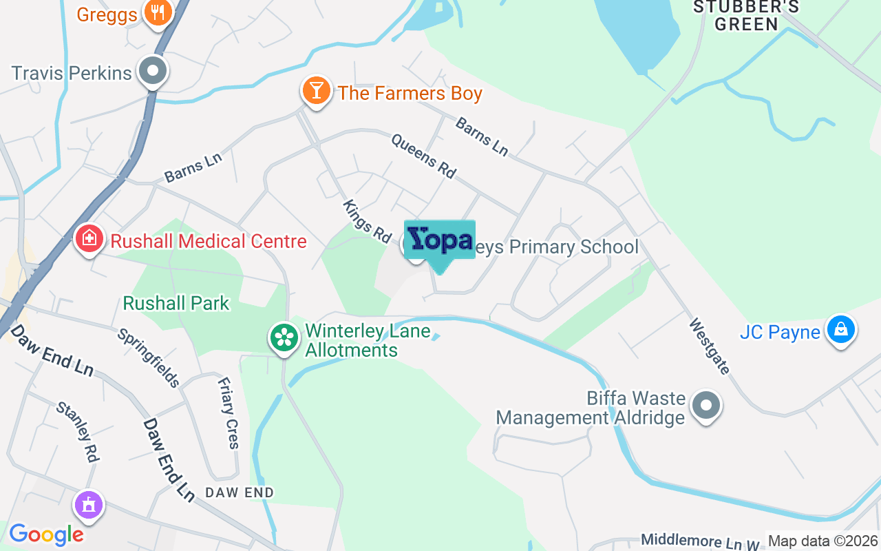 Map showing the location of WS4 1HT