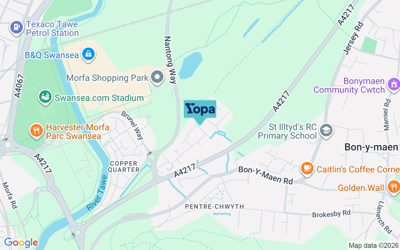 Map showing the location of SA1 7FU