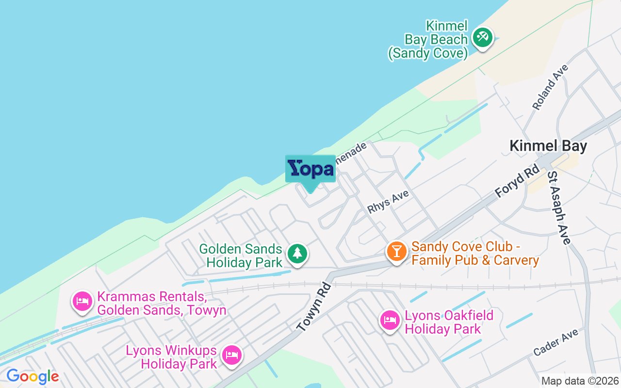 Map showing the location of LL18 5NH