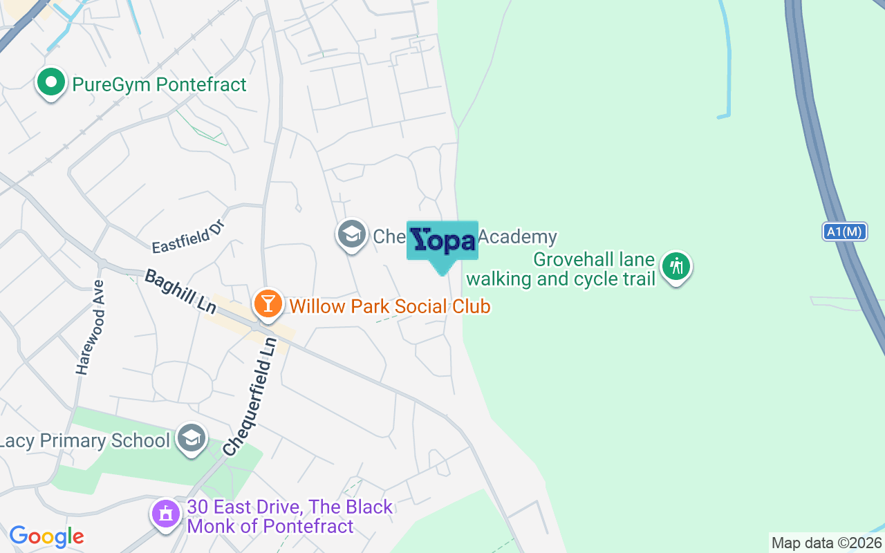 Map showing the location of WF8 2FJ