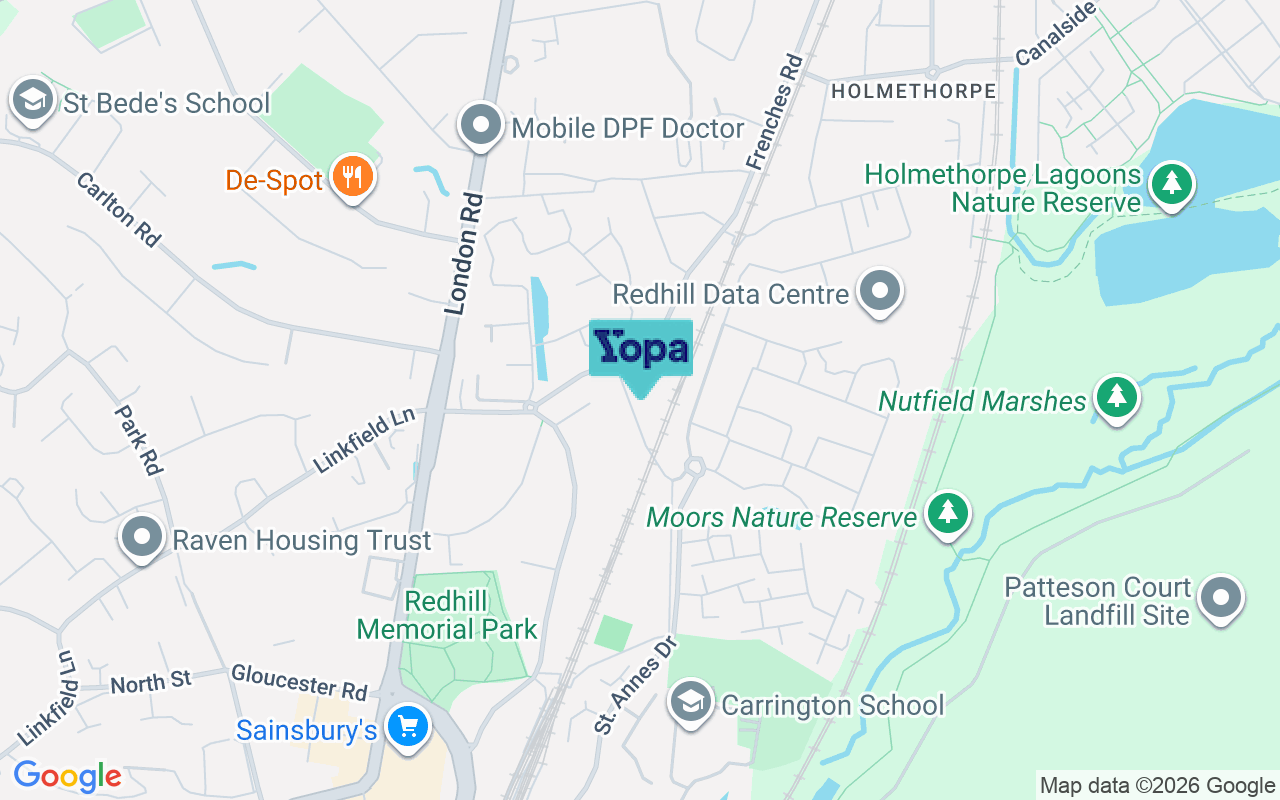 Map showing the location of RH1 2HJ