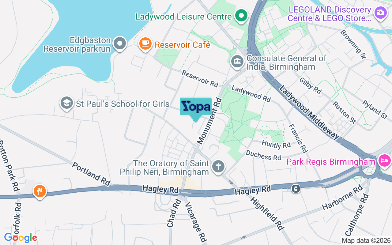 Map showing the location of B16 8UZ