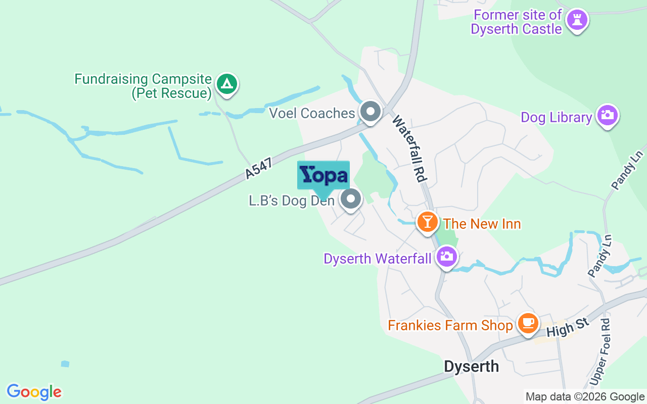 Map showing the location of LL18 6BZ