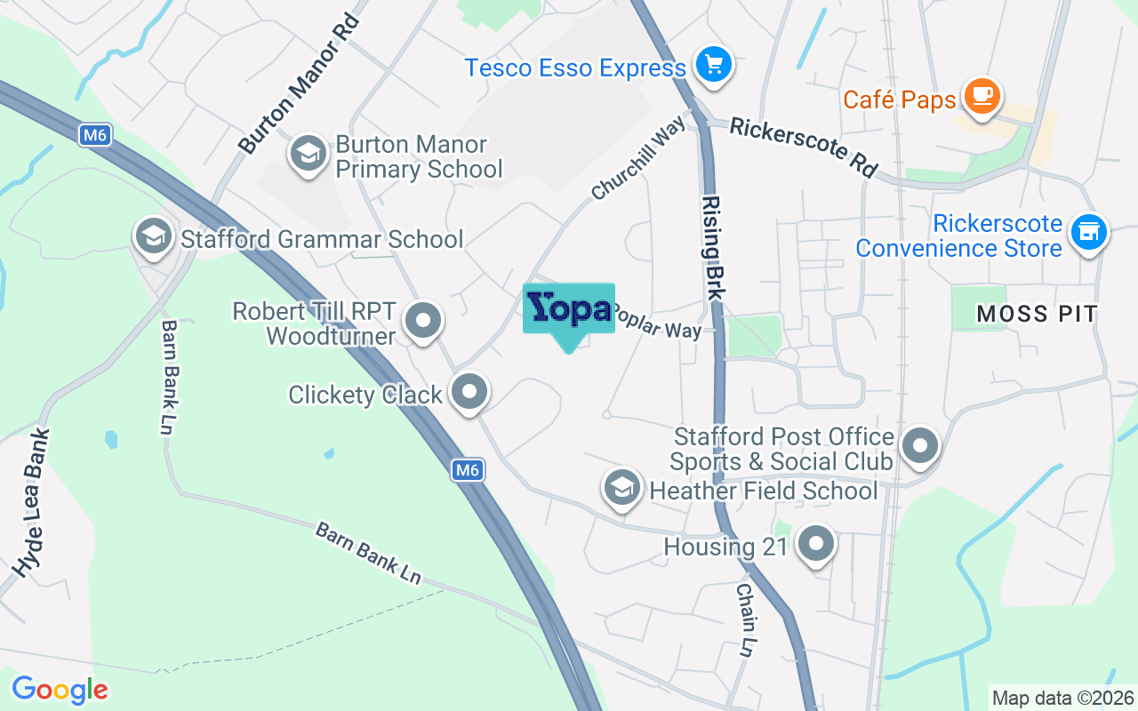 Map showing the location of ST17 9LH
