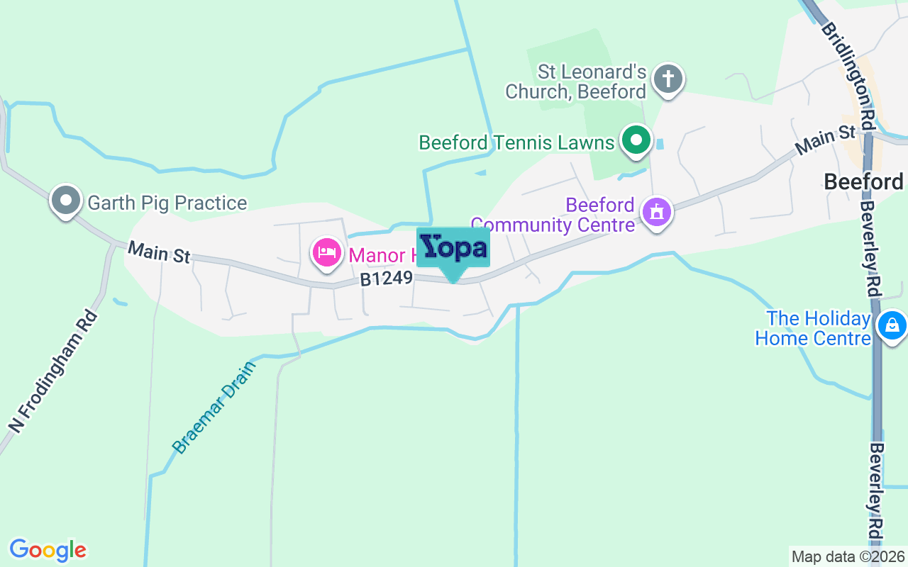 Map showing the location of YO25 8AY