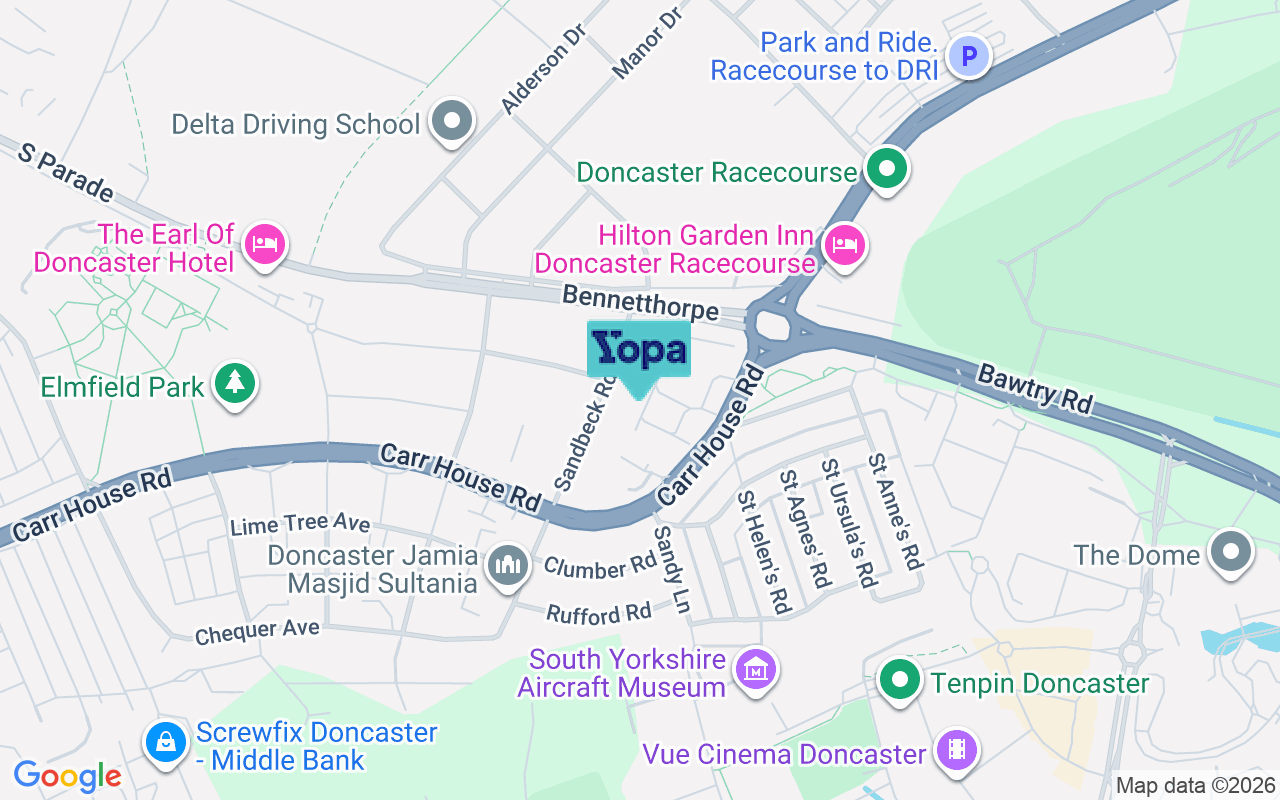 Map showing the location of DN4 5FW