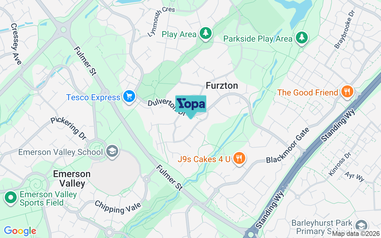Map showing the location of MK4 1HX