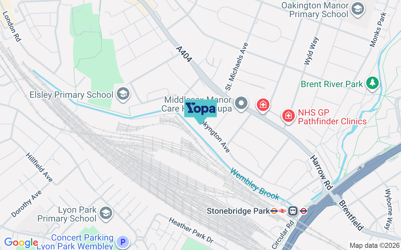 Map showing the location of HA9 6HJ