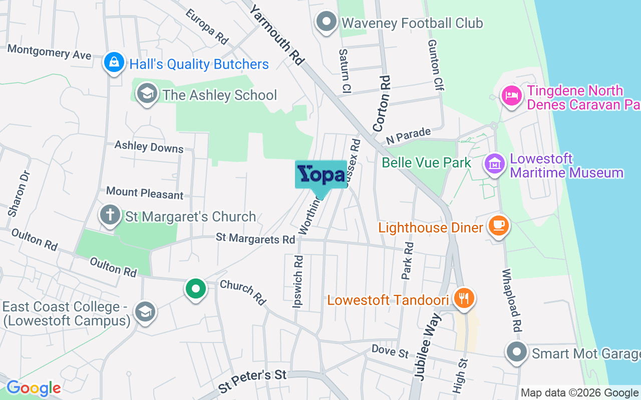 Map showing the location of NR32 4HD