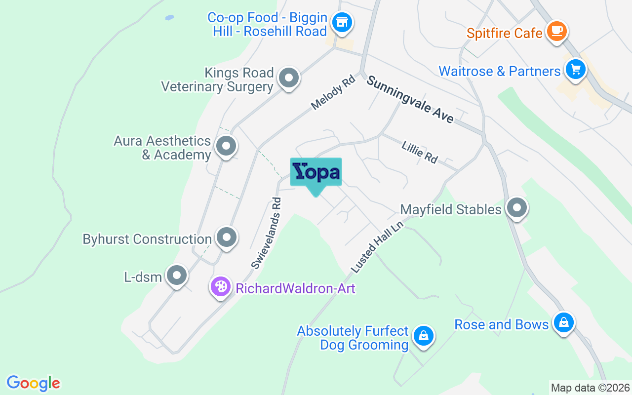 Map showing the location of TN16 3RG