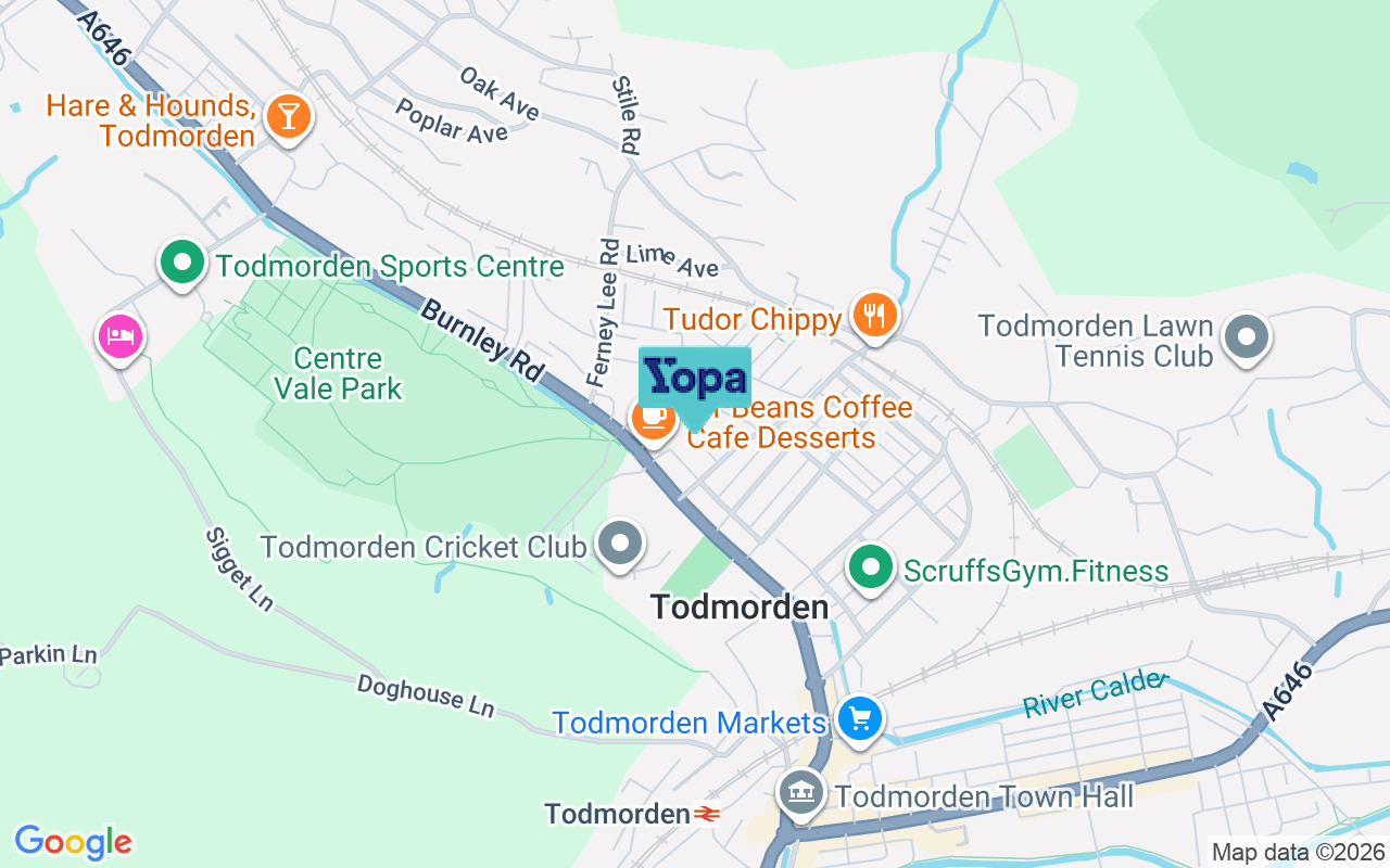 Map showing the location of OL14 5LE