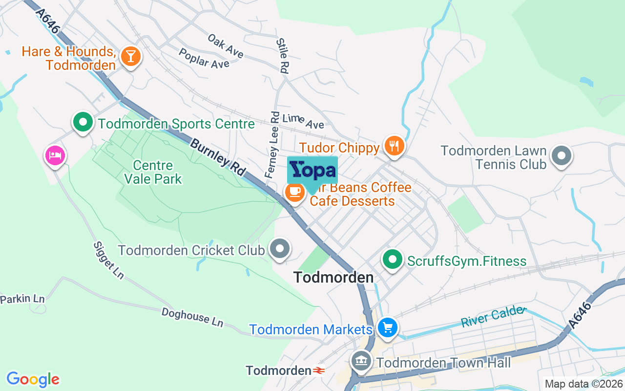 Map showing the location of OL14 5LE