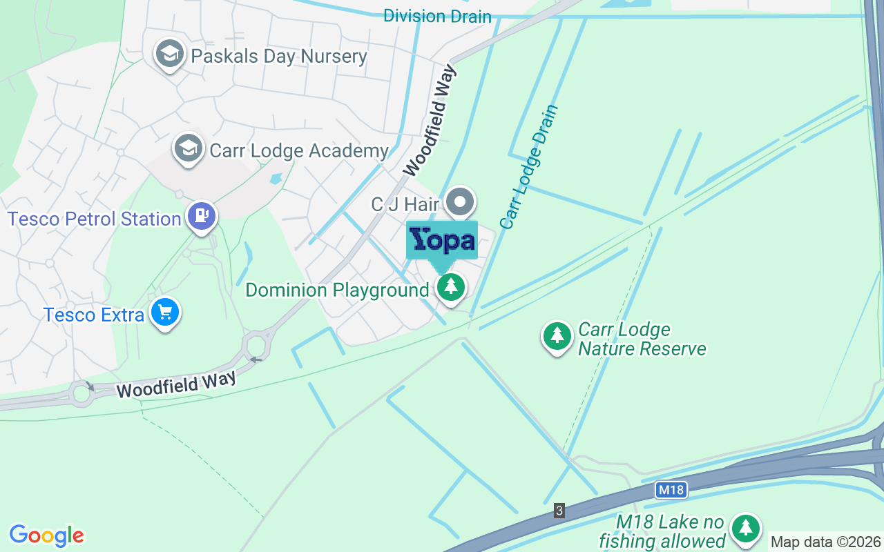 Map showing the location of DN4 8DY