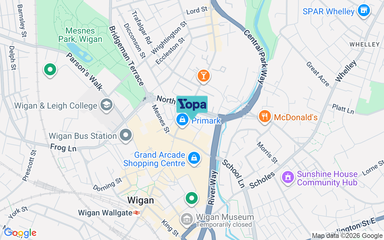Map showing the location of WN1 1AF