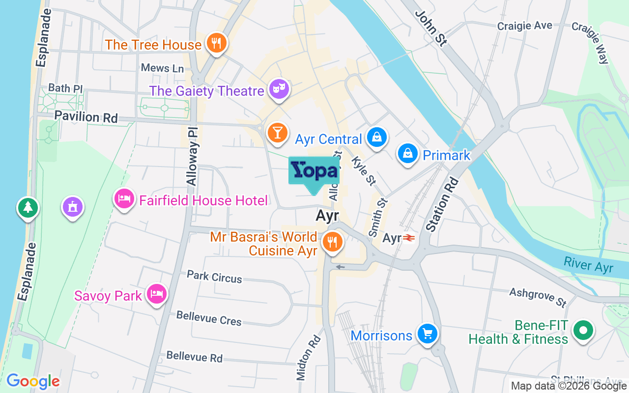 Map showing the location of KA7 1UQ