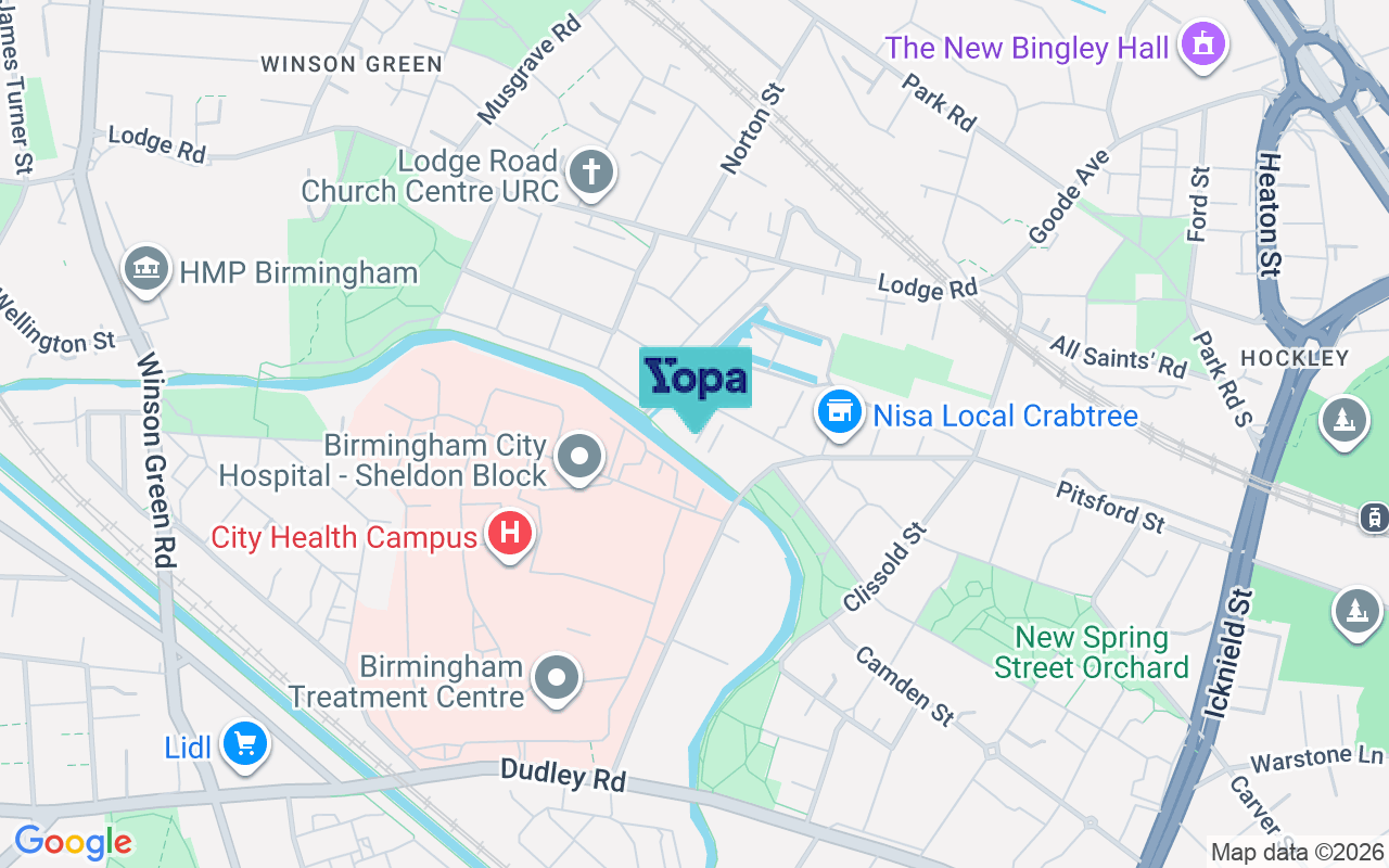Map showing the location of B18 7JH