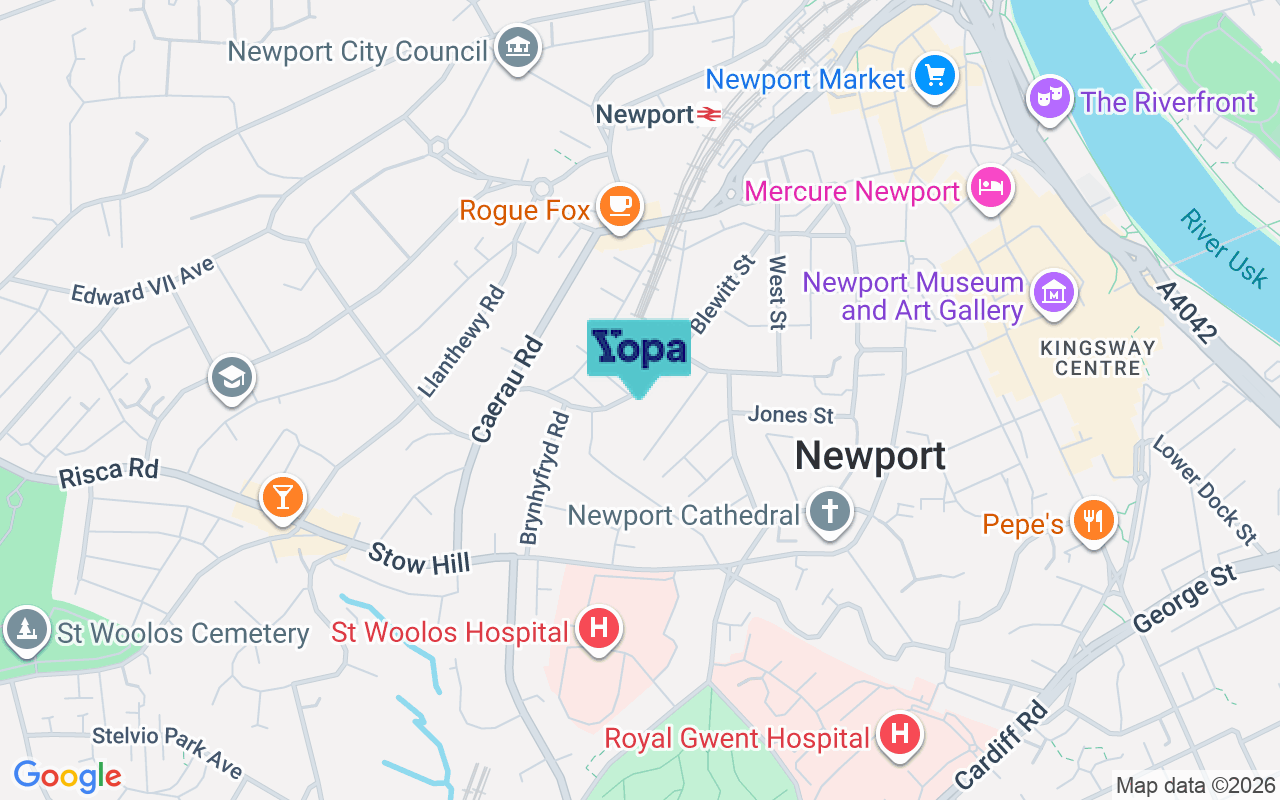 Map showing the location of NP20 4GE