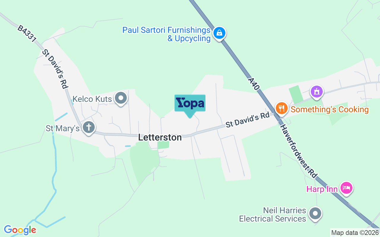 Map showing the location of SA62 5SZ