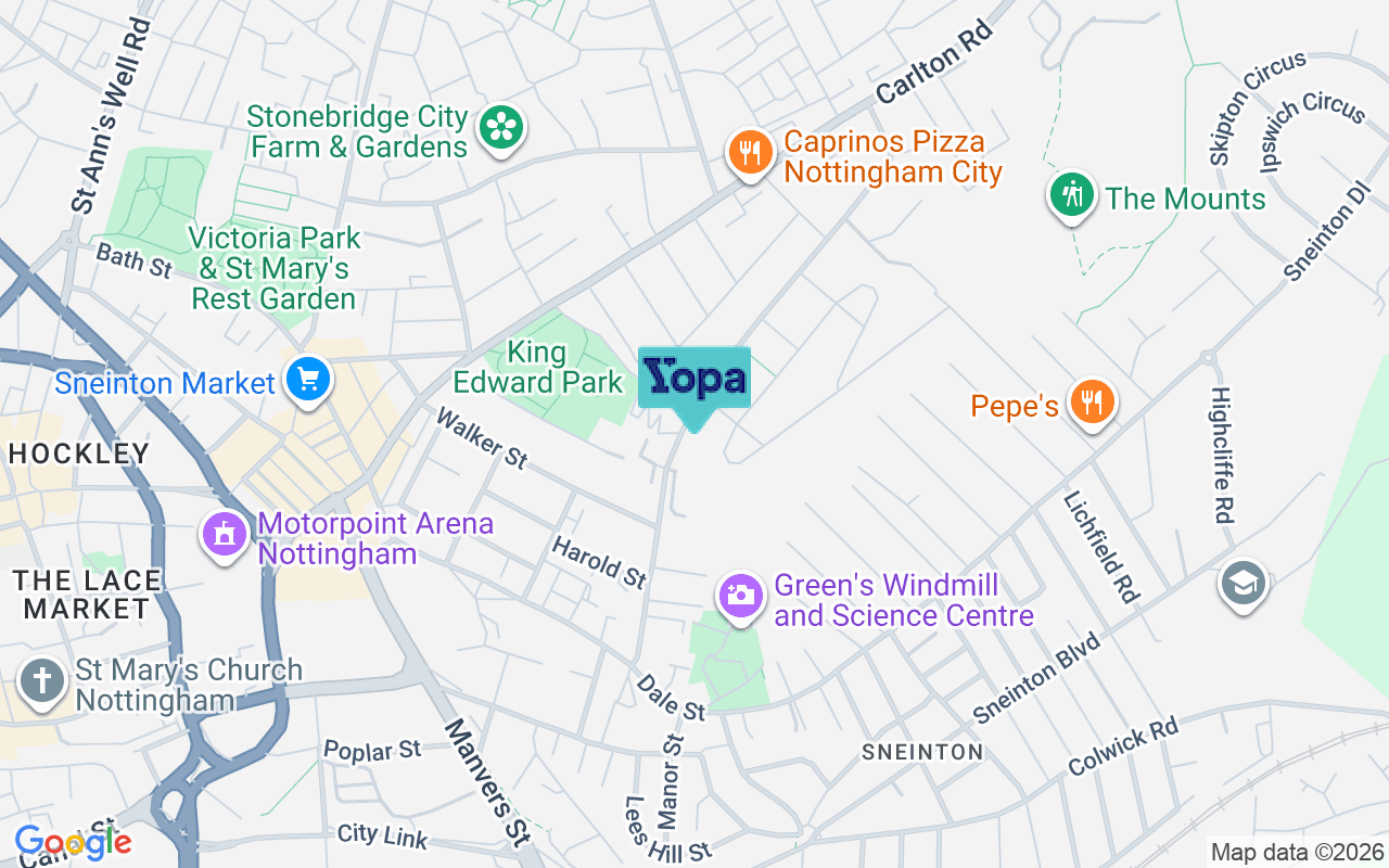 Map showing the location of NG3 2BJ