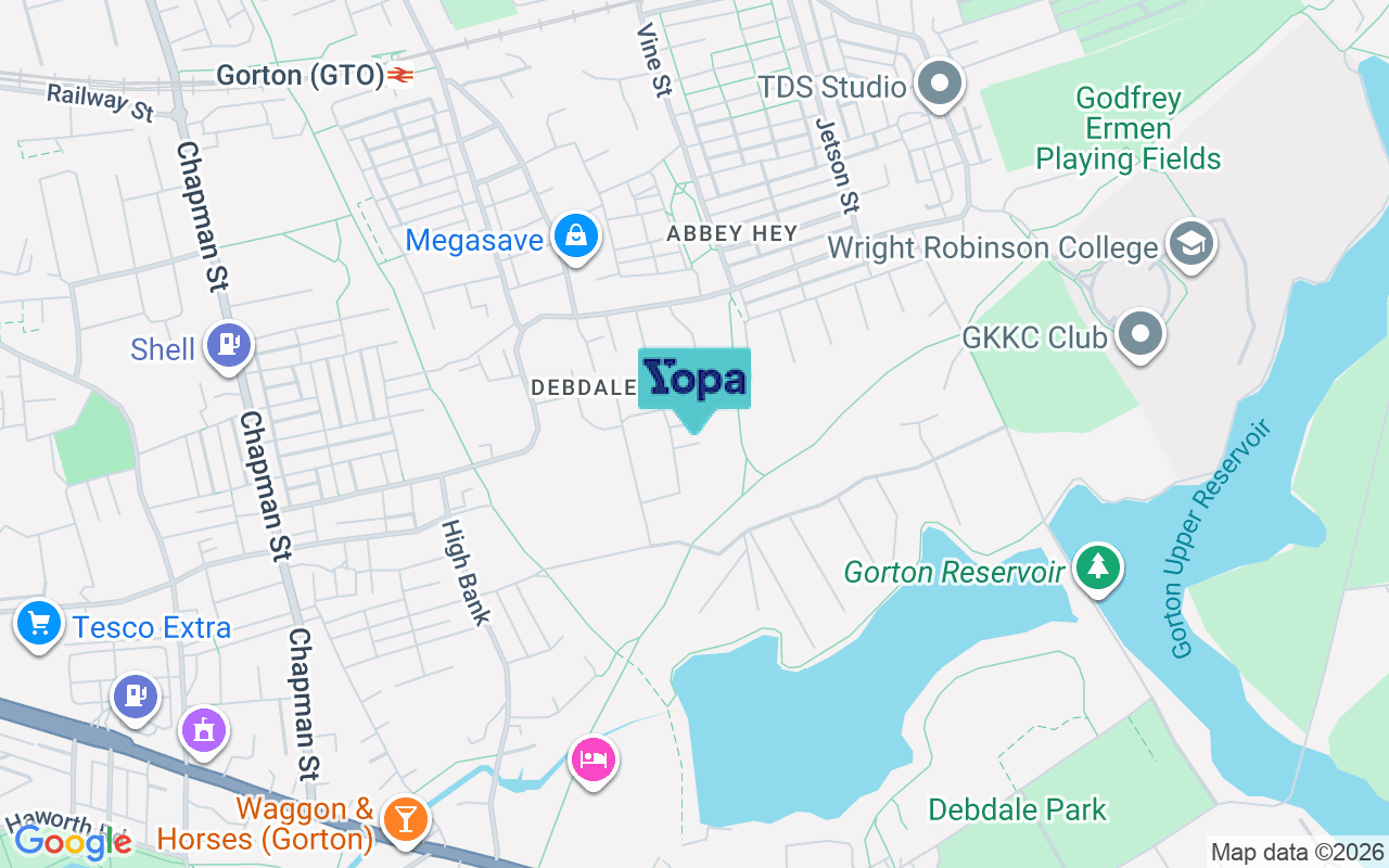 Map showing the location of M18 8RY