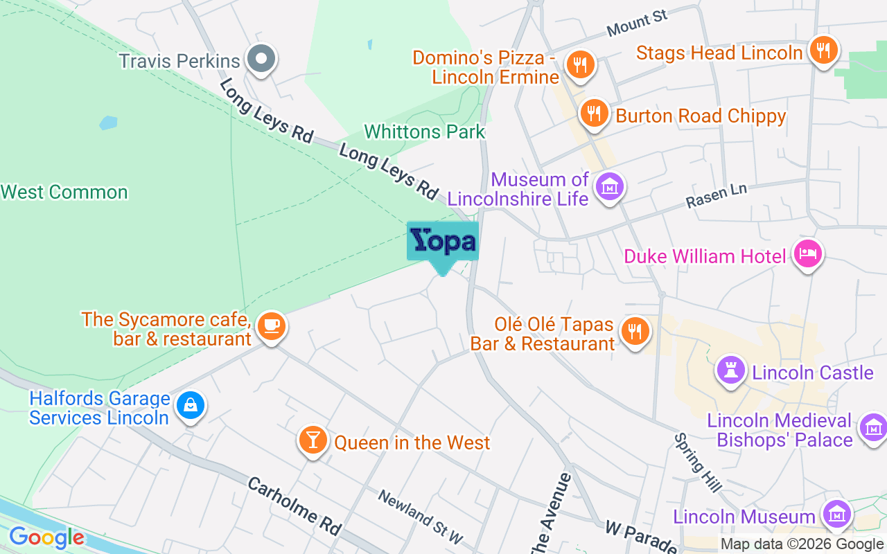 Map showing the location of LN1 1LR